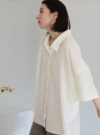 ルーズシルエットワイドスリーブシャツ【SALE】