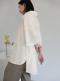 ルーズシルエットワイドスリーブシャツ【SALE】