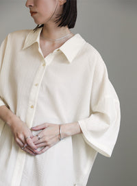 ルーズシルエットワイドスリーブシャツ【SALE】
