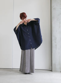 ルーズシルエットワイドスリーブシャツ【SALE】