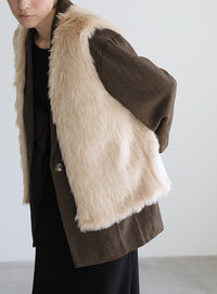 フェイクファーベスト【SALE】