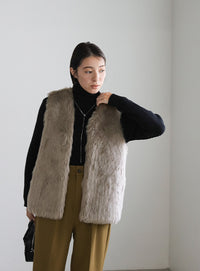 フェイクファーベスト【SALE】