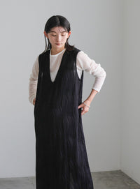 ウェーブプリーツワンピース【SALE】