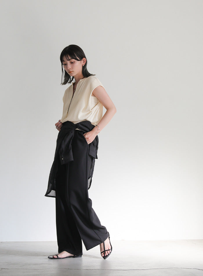 ワッフルフレンチスリーブトップス – SELECT MOCA