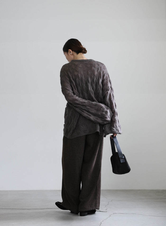 モヘアライクドロップ編みオーバーニット