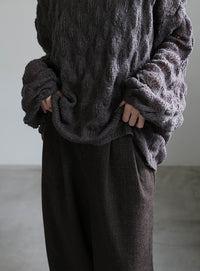 モヘアライクドロップ編みオーバーニット