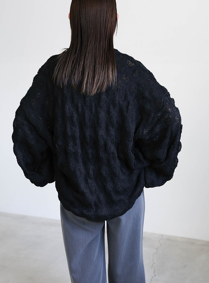 モヘアライクドロップ編みオーバーニット