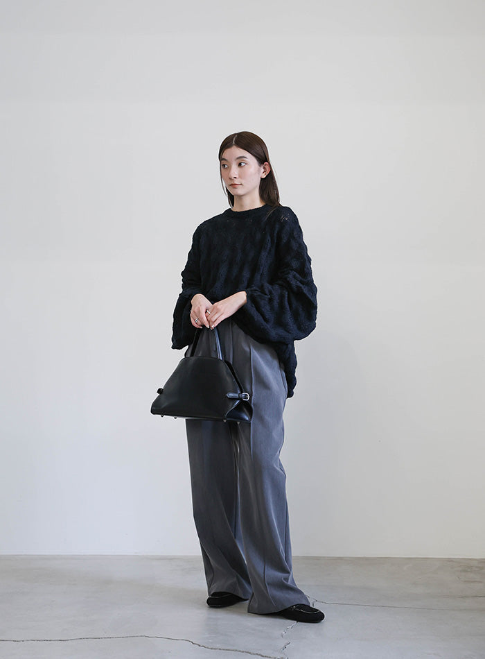 モヘアライクドロップ編みオーバーニット