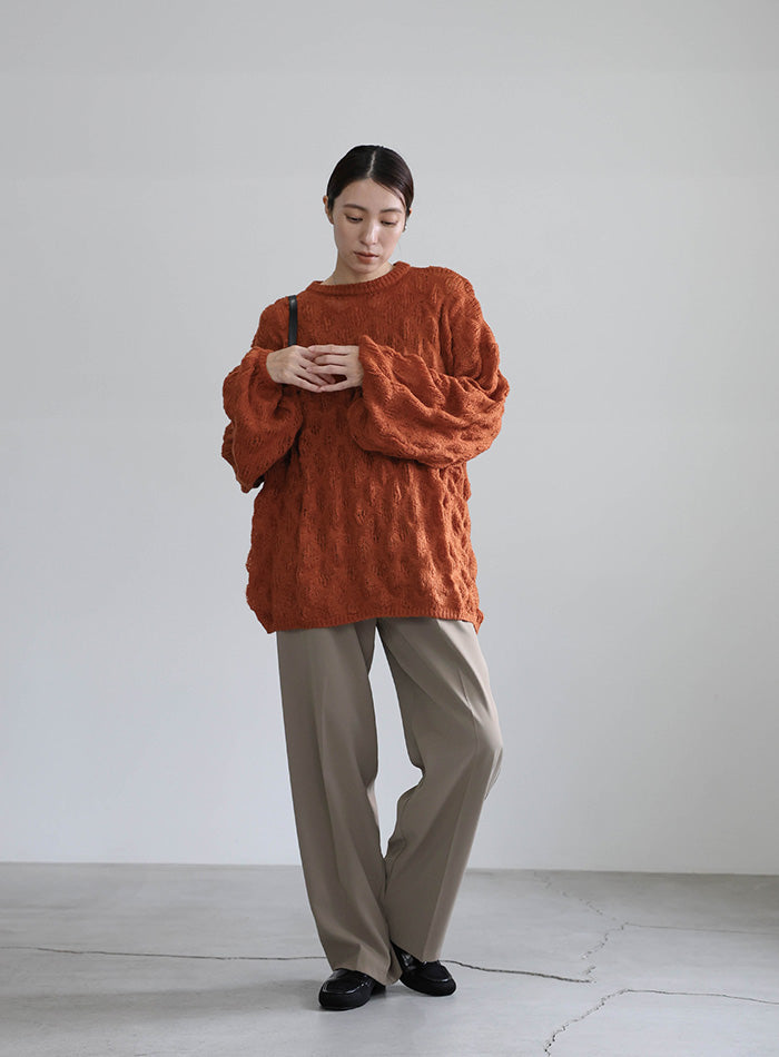 モヘアライクドロップ編みオーバーニット