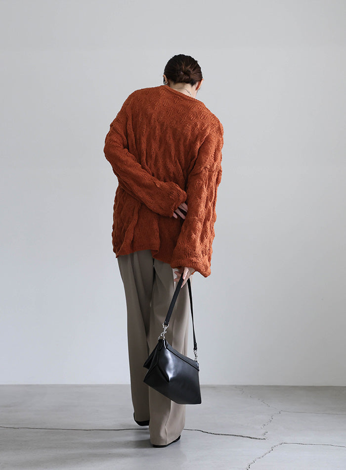 モヘアライクドロップ編みオーバーニット