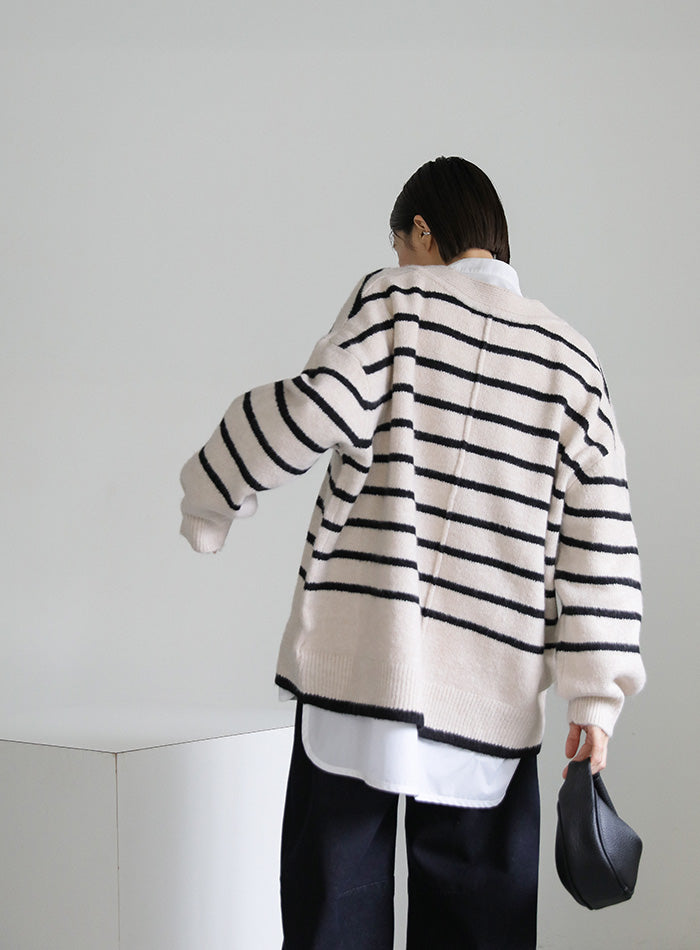 Vネックボーダーオーバーニット – SELECT MOCA Vネックボーダーオーバーニット – SELECT MOCA