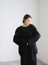 クラッシュワイドリブオーバーニット【SALE】