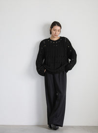 クラッシュワイドリブオーバーニット【SALE】