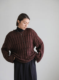 クラッシュワイドリブオーバーニット【SALE】