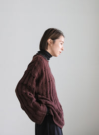 クラッシュワイドリブオーバーニット【SALE】