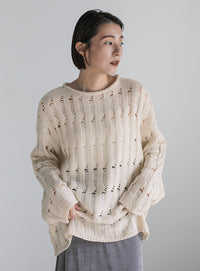 クラッシュワイドリブオーバーニット【SALE】