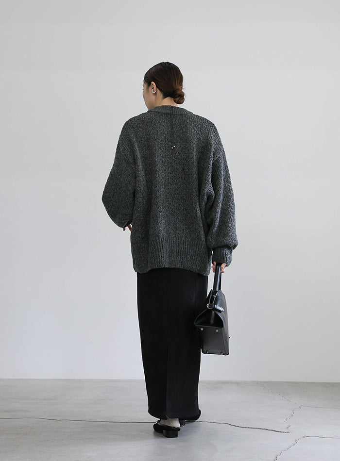 メランジヤーンクルーネックオーバーニット – SELECT MOCA