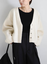 ブークレーVネックショートカーディガン