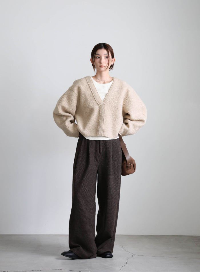 ブークレーVネックショートカーディガン