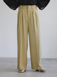 タックストレートパンツ