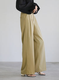 タックストレートパンツ