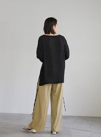 タックストレートパンツ