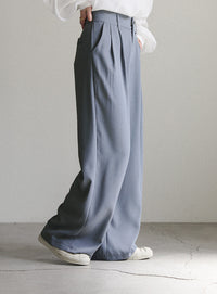 タックストレートパンツ