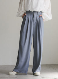 タックストレートパンツ