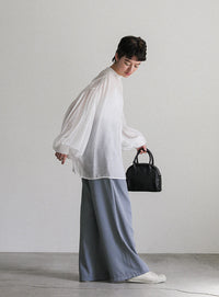 タックストレートパンツ