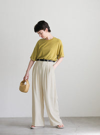 タックストレートパンツ