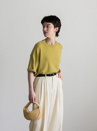 タックストレートパンツ