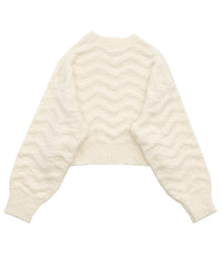 ウェーブデザインショートニット【SALE】