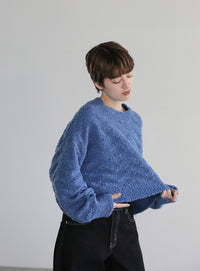 ウェーブデザインショートニット【SALE】
