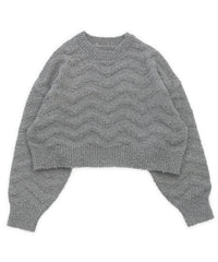 ウェーブデザインショートニット【SALE】