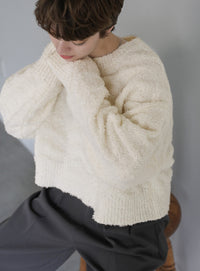 ウェーブデザインショートニット【SALE】