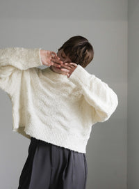 ウェーブデザインショートニット【SALE】