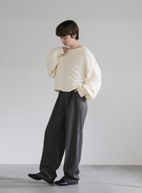 ウェーブデザインショートニット【SALE】