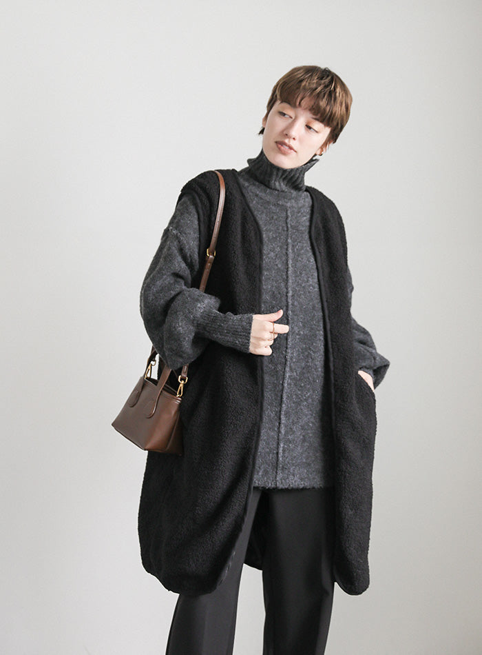 ロングボアベスト ボアロングベスト ボア ボアベスト[品番：ZX000006511]｜and it