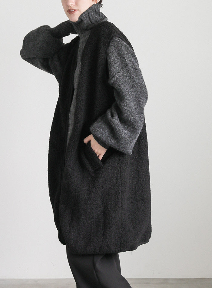 ロングボアベスト HUG.U（ハグユー） ベスト レディース アウター ジレ ボア ロング