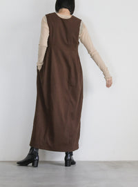 ピーチスキン2WAYコクーンワンピース