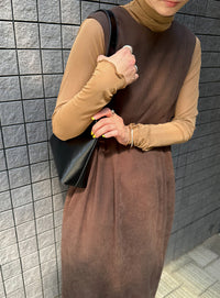 ピーチスキン2WAYコクーンワンピース