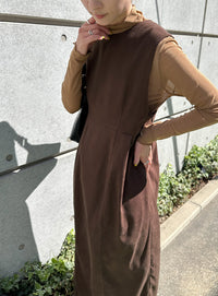 ピーチスキン2WAYコクーンワンピース