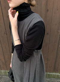 ピーチスキン2WAYコクーンワンピース