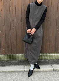 ピーチスキン2WAYコクーンワンピース