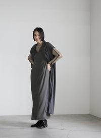 ピーチスキン2WAYコクーンワンピース