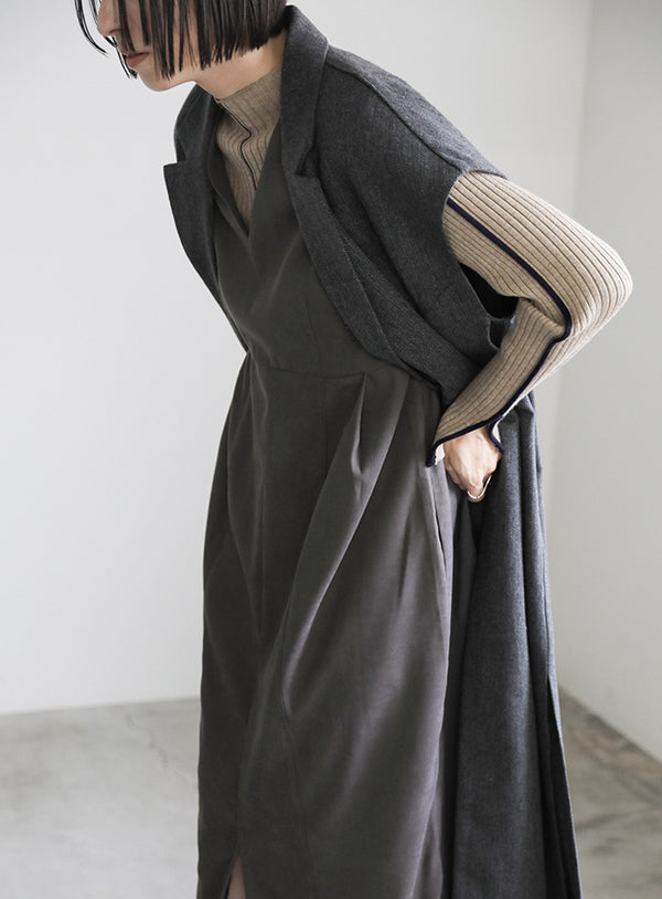 ピーチスキン2WAYコクーンワンピース