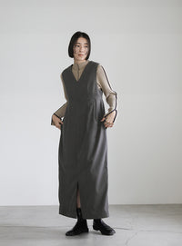 ピーチスキン2WAYコクーンワンピース