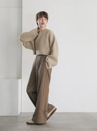 ウールライクショートニット