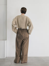 ウールライクショートニット