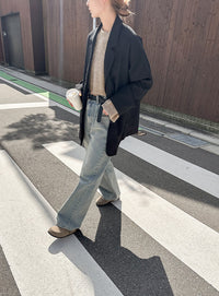 ウールライクショートニット